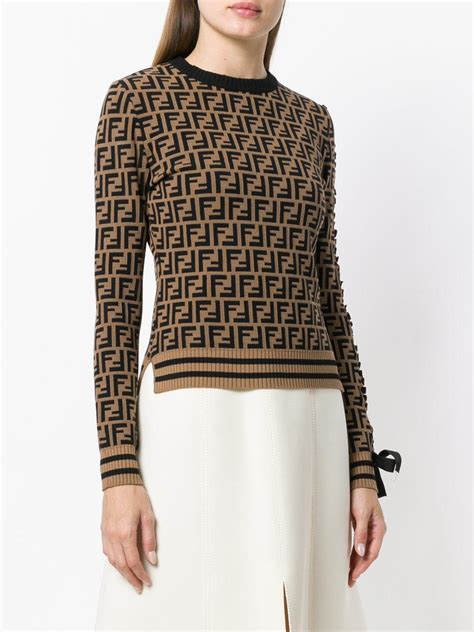 brown fendi sweater 3 4 length|Sweater .